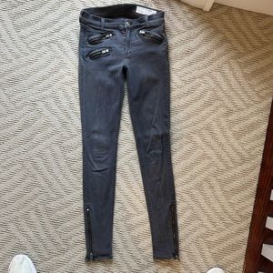 RAG & BONE ‘RBW Zipper Skinny Jeans Grey Washed Size 27